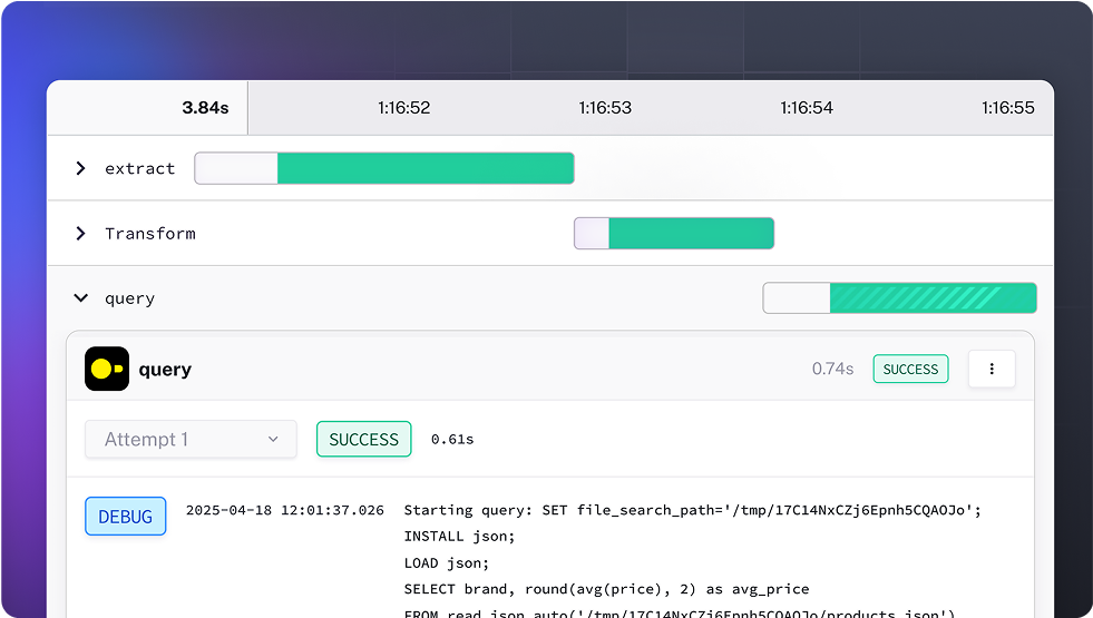 Execution Timeline & Logs